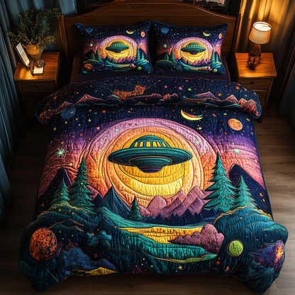 Alien Sky Craft 3-Piece Quilted Bedding Set NCU0DV2679
