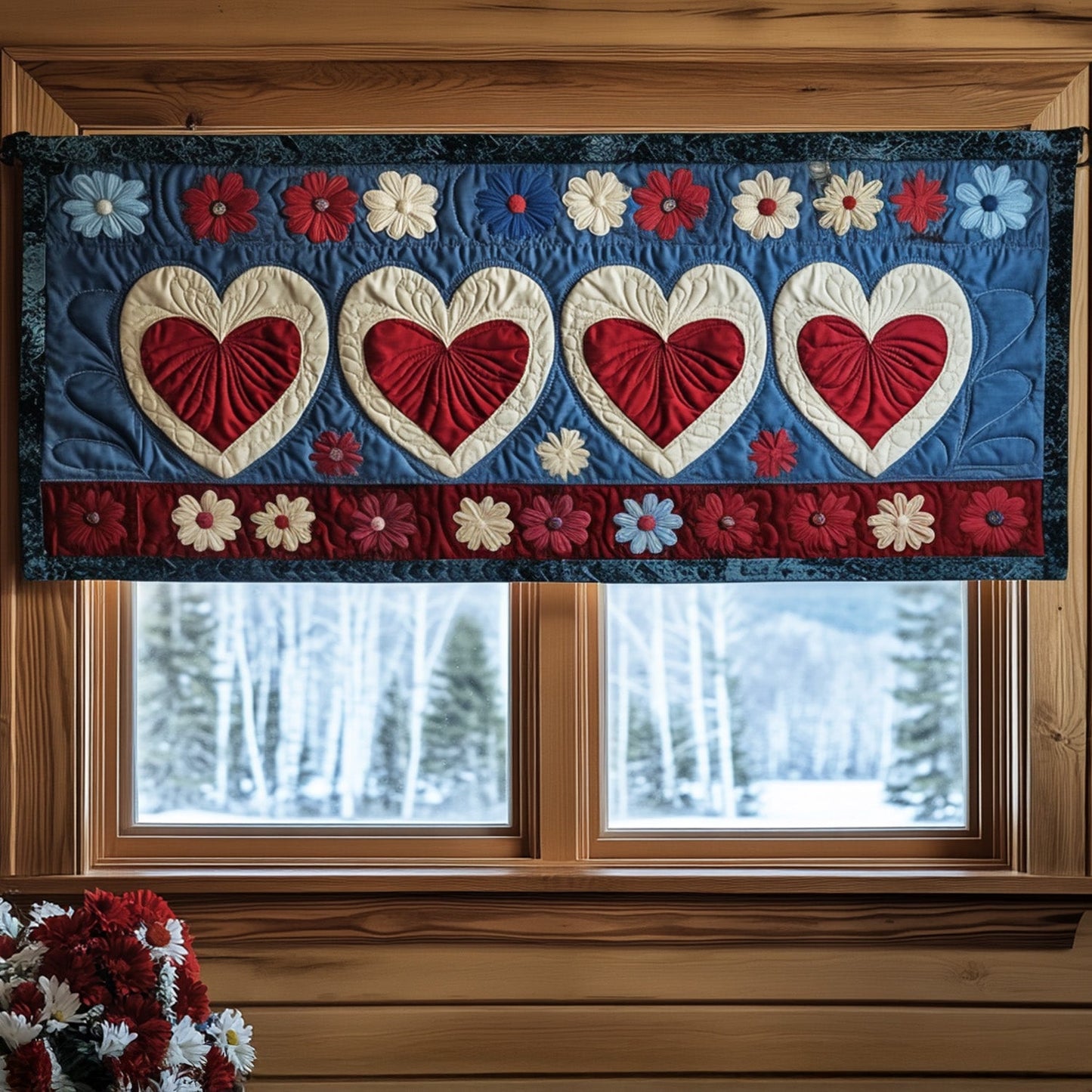 All-American Heart Quilted Valance NCU0PT4151