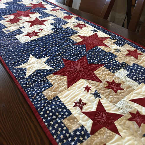 All-American Starscape Quilted Table Runner NCU0PT5189