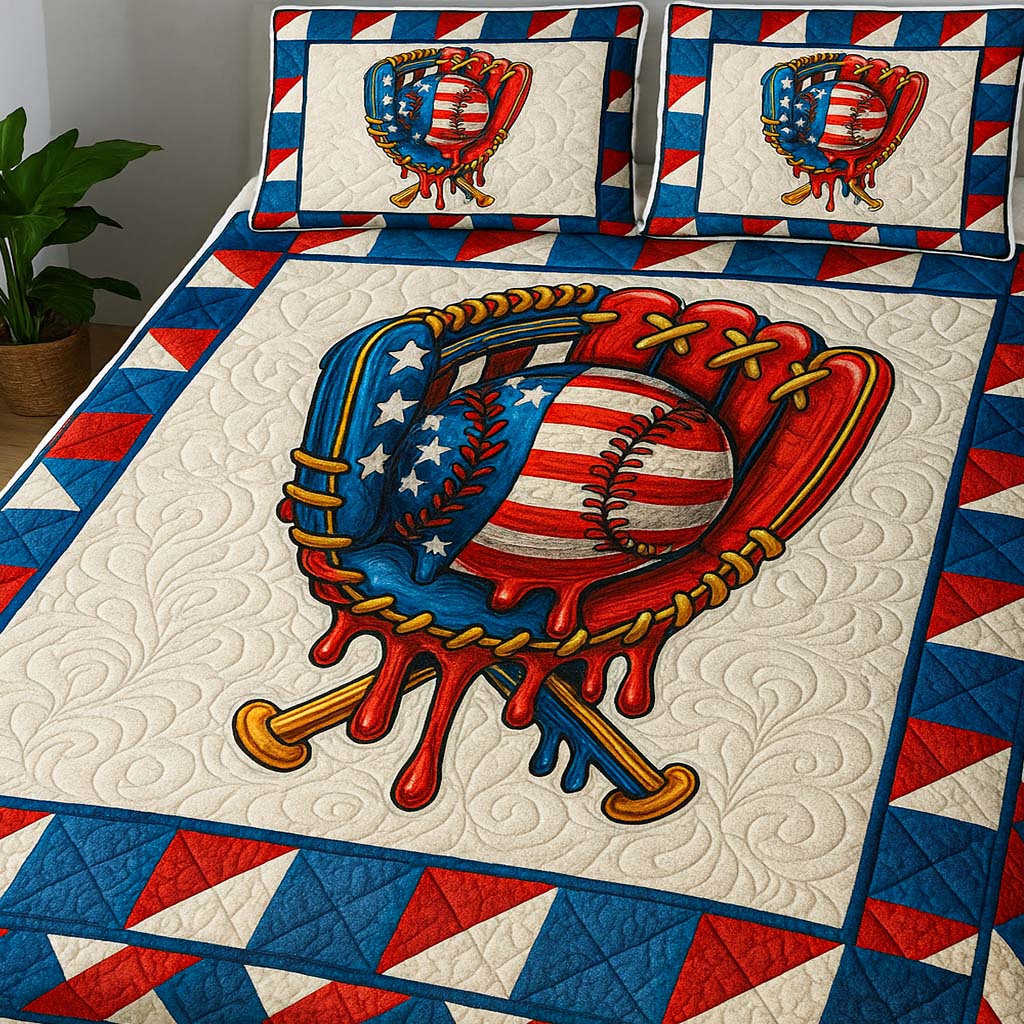 All American Catch 3-Piece Quilted Bedding Set NCU0NT8224