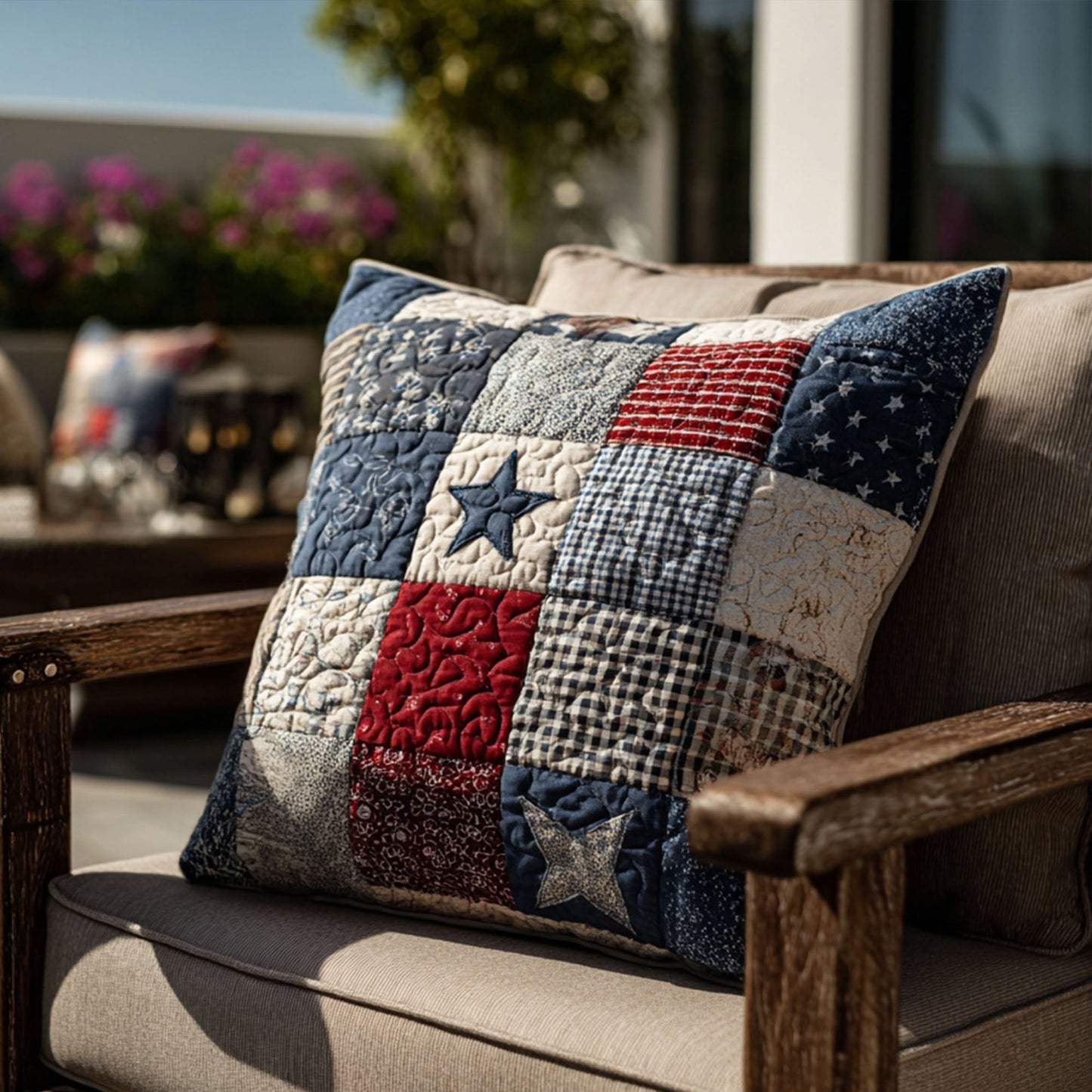 All Stars Patriotic Quilted Pillow Case NCU0PT7695