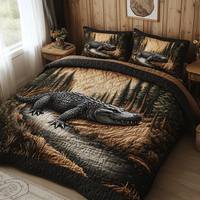 Alligator Charm Quilted Bedding Set NCU0DV2773