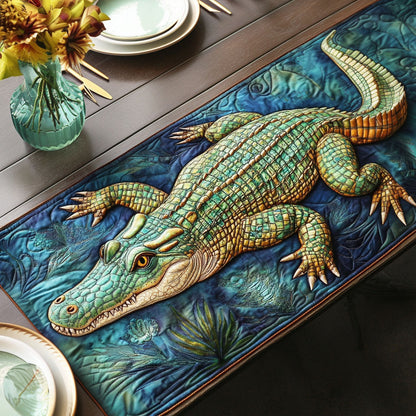 Alligator Among Flowers Quilted Table Runner NCU0NT5244