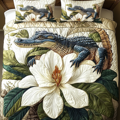 Alligator Essence 3-Piece Quilted Bedding Set NCU0VH4523