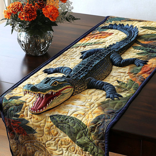 Alligator On the Hunt Quilted Table Runner NCU0NT5247