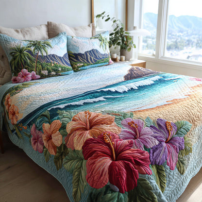 Aloha Shores 3-Piece Quilted Bedding Set NCU0VL3471