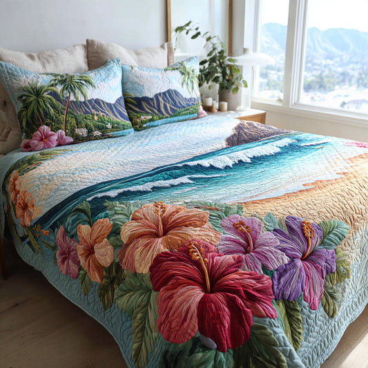 Aloha Shores 3-Piece Quilted Bedding Set NCU0VL3471