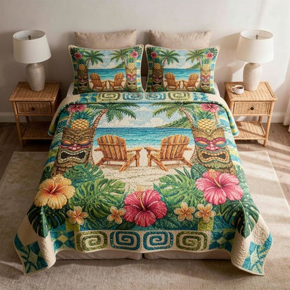 Aloha Spirit 3-Piece Quilted Bedding Set NCU0PT11699