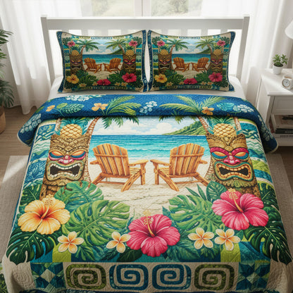 Aloha Spirit 3-Piece Quilted Bedding Set NCU0PT11699