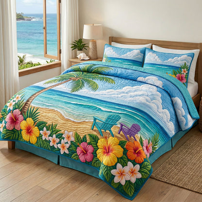 Aloha Vibes 3-Piece Quilted Bedding Set NCU0NT12645
