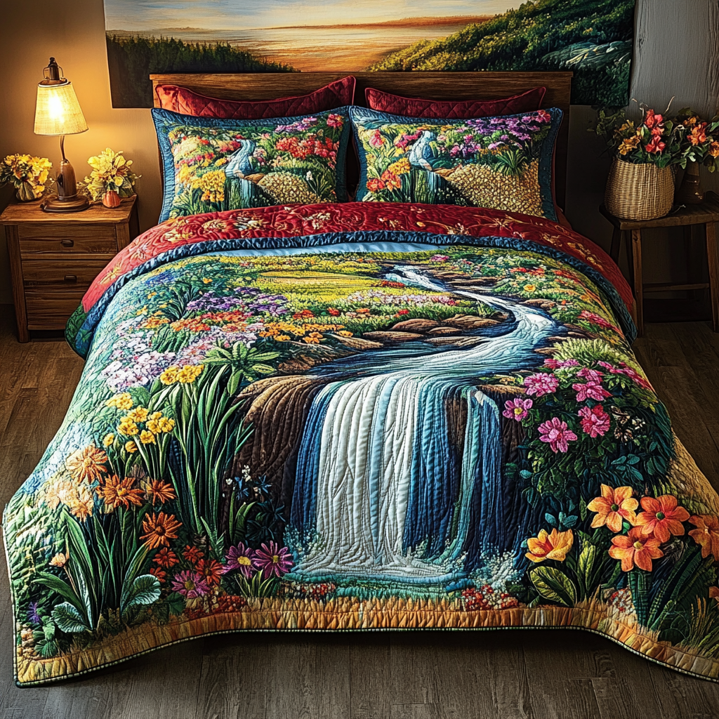 Aloha Waters 3-Piece Quilted Bedding Set NCU0VL2429