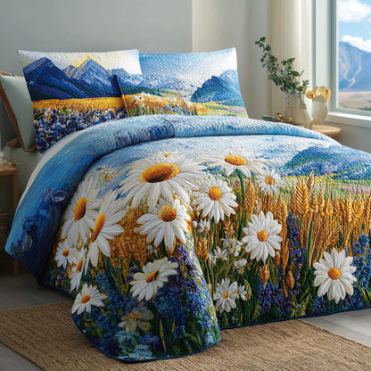 Alpine Daisies 3-Piece Quilted Bedding Set NCU0VL3099