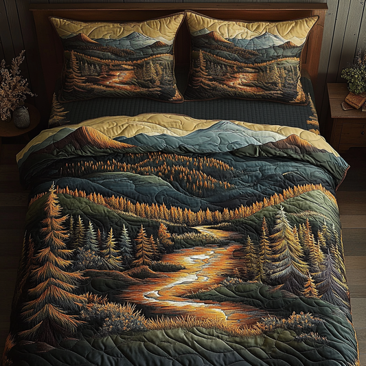 Alpine Flame 3-Piece Quilted Bedding Set NCU0VL2226