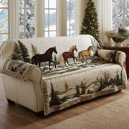 Alpine Horse Spirit Quilted Sofa Cover NCU0HH1603