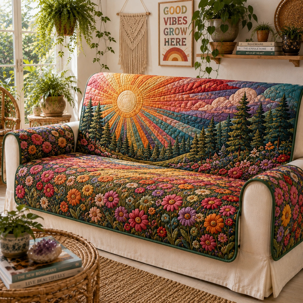 Alpine Morning Glow Quilted Sofa Cover NCU0VL3867