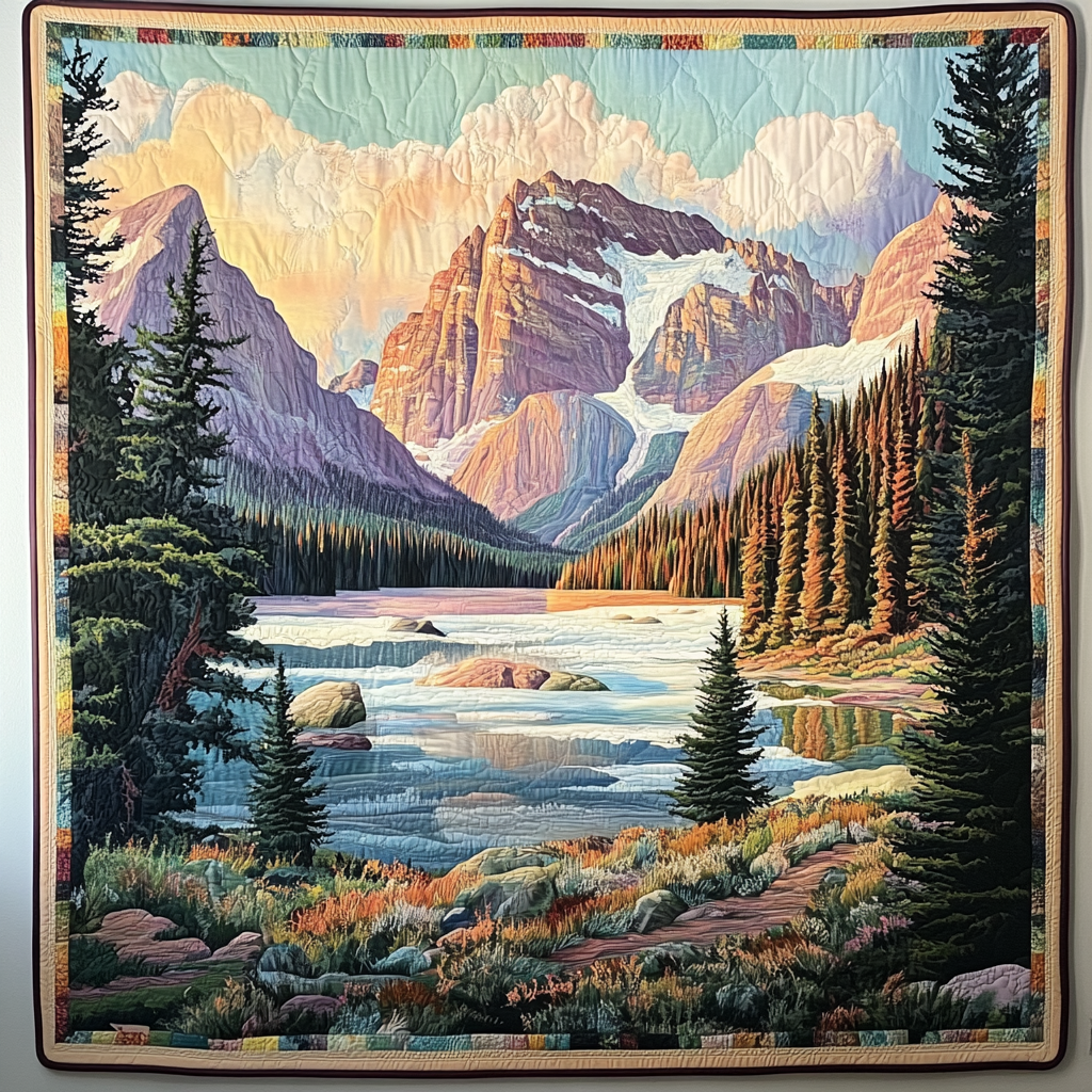 Alpine Wilderness Art Quilt Hanging NCU0TL963