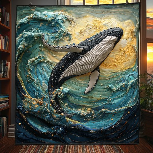 Amazing Whale Dance Quilted Blanket NCU0DV4268