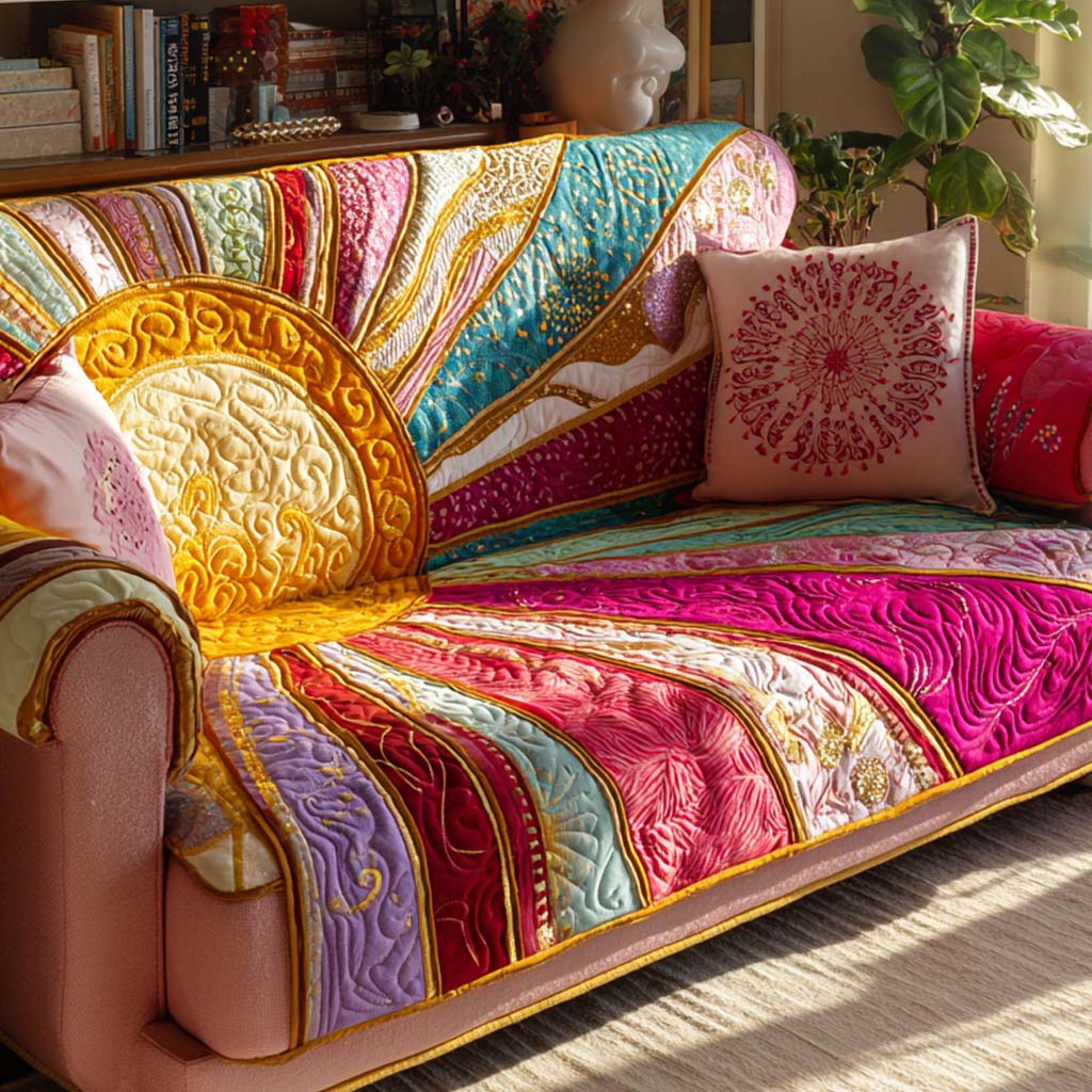 Amber Bloom Horizon Quilted Sofa Cover NCU0XD2060