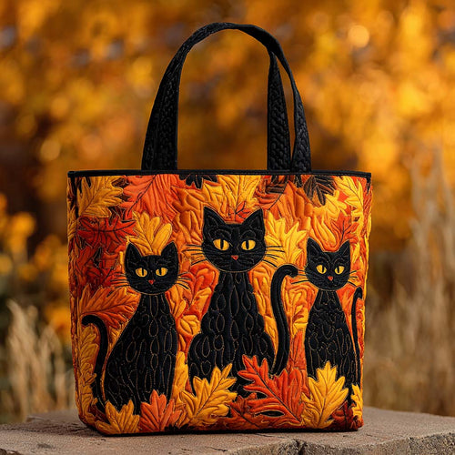 Amber Eyes Cat Quilted Tote Bag NCU0TD154