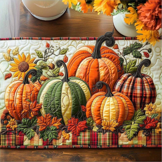 Amber Fall Glow Quilted Table Runner NCU0NT8839