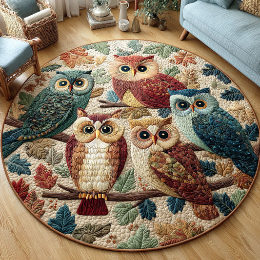 Amber Feathers Quilted Round Mat NCU0TD399