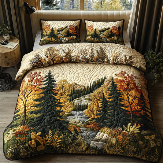 Amber Forest 3-Piece Quilted Bedding Set NCU0DV5312