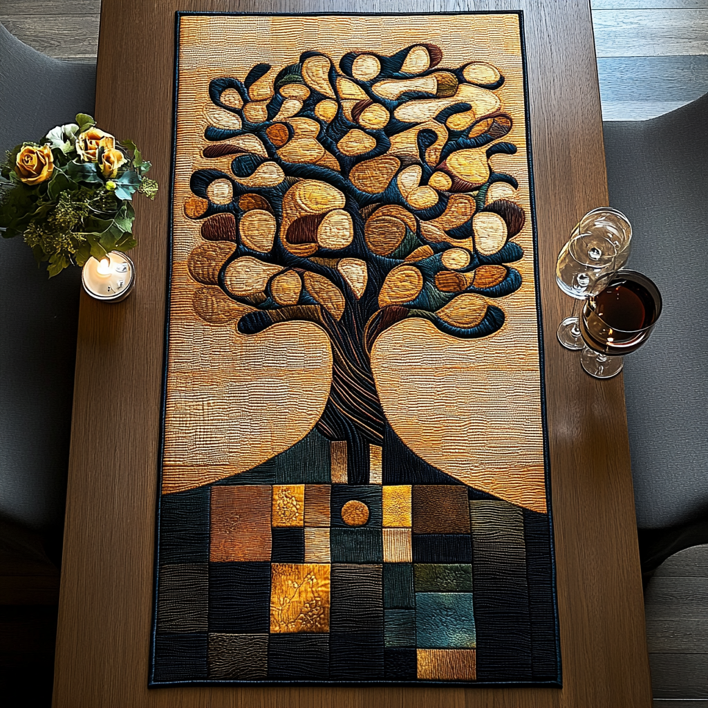 Amber Forest Quilted Table Runner NCU0DV2216