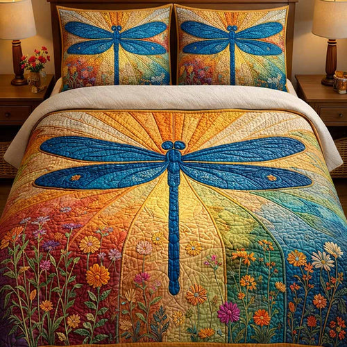 Amber Glow 3-Piece Quilted Bedding Set NCU0XD2468