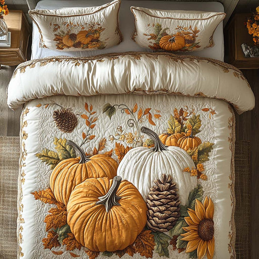 Amber Harvest Days 3-Piece Quilted Bedding Set NCU0NT8336