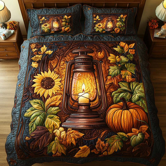 Amber Harvest Dreams 3-Piece Quilted Bedding Set NCU0NT8761