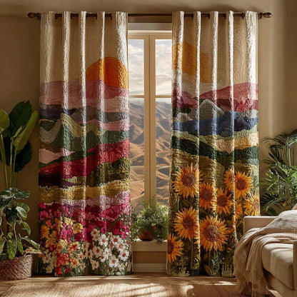 Amber Horizon Quilted Curtains NCU0HH1764