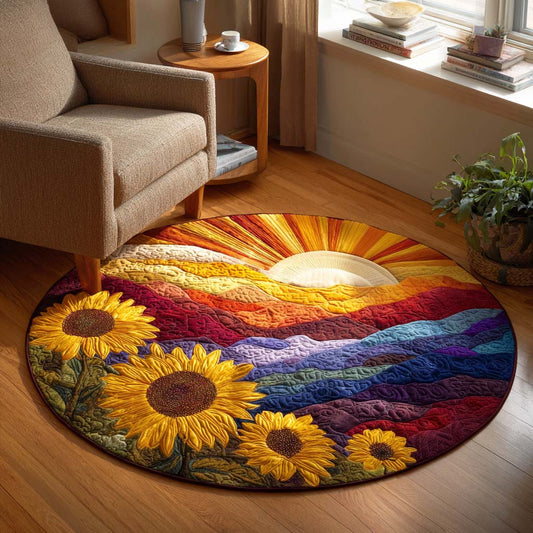 Amber Horizon Quilted Round Mat NCU0TD123
