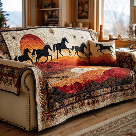 Amber Horse Dusk Quilted Sofa Cover NCU0HH1602