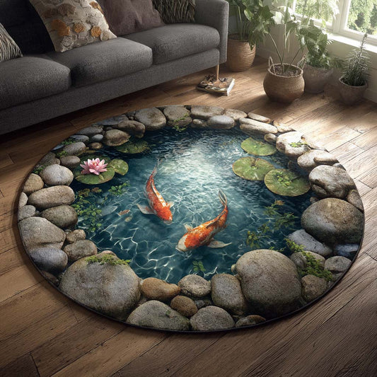 Amber Koi Ripple Round Carpet NCU0HH1905