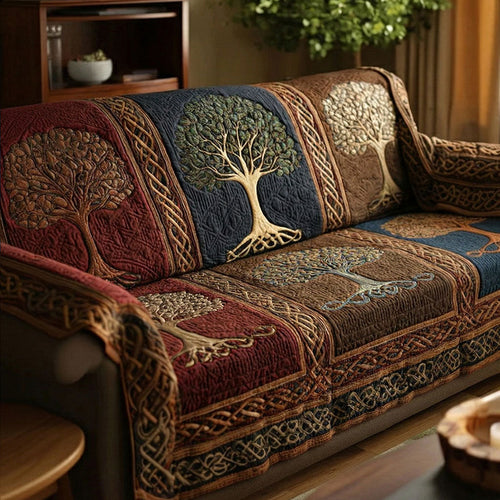 Amber Nature Roots Quilted Sofa Cover NCU0NT12055