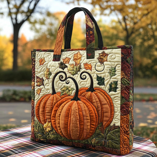 Amber Pumpkin Quilted Tote Bag NCU0DV6957