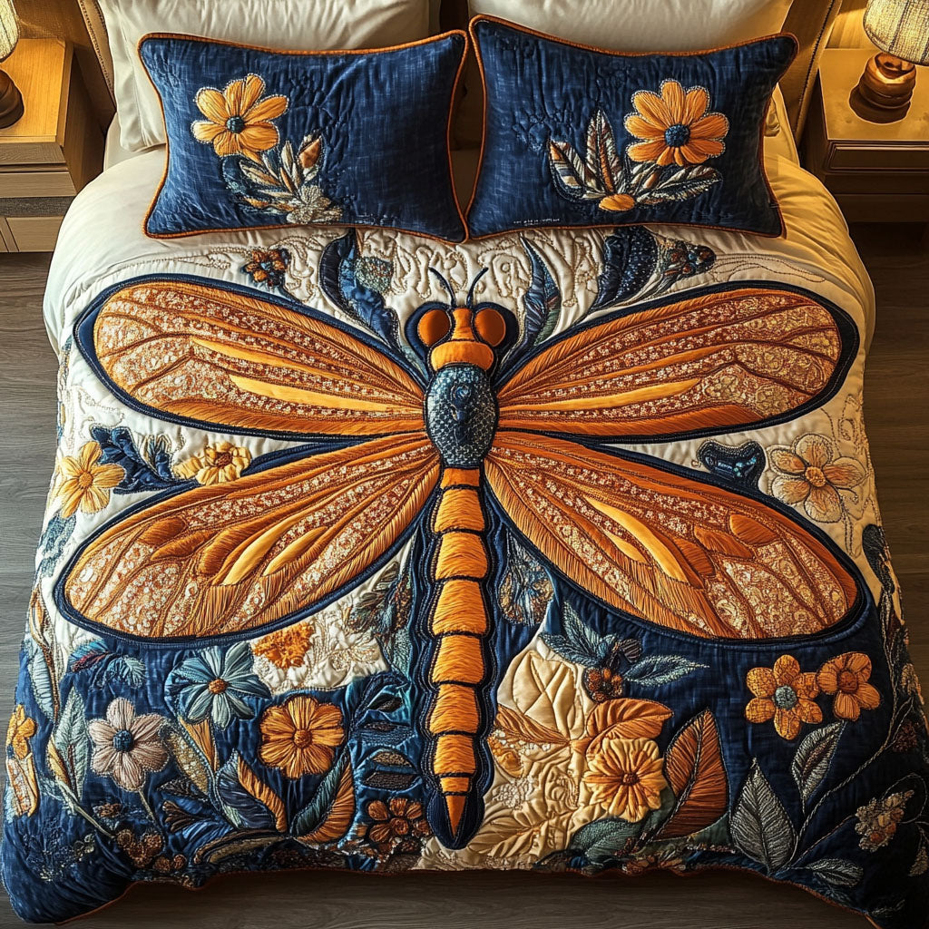 Amber Radiance 3-Piece Quilted Bedding Set NCU0NT4571