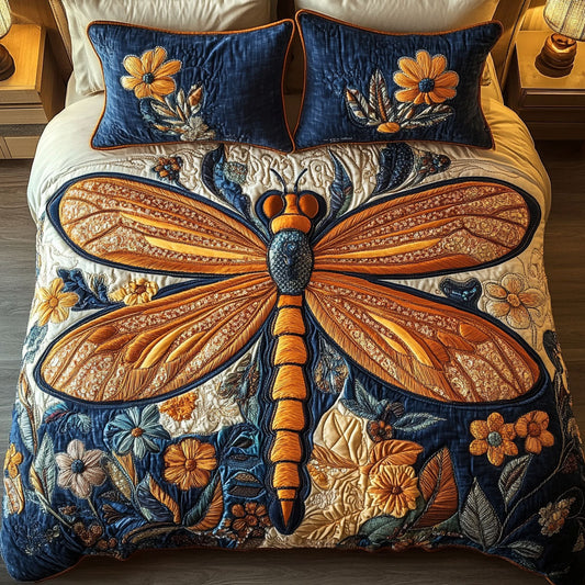 Amber Radiance 3-Piece Quilted Bedding Set NCU0NT4571