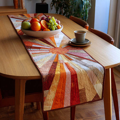 Amber Sunburst Rays Quilted Table Runner NCU0XD176