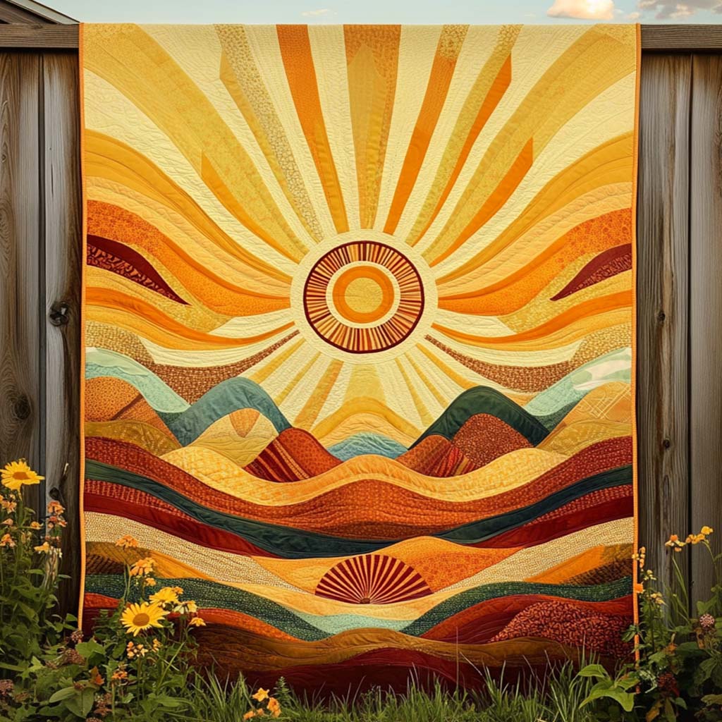 Amber Sunrise Quilted Blanket NCU0XD108