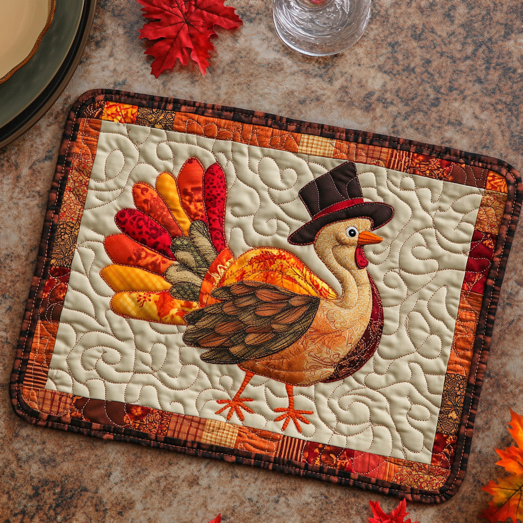 Amber Turkey Quilted Placemat NCU0DV1196