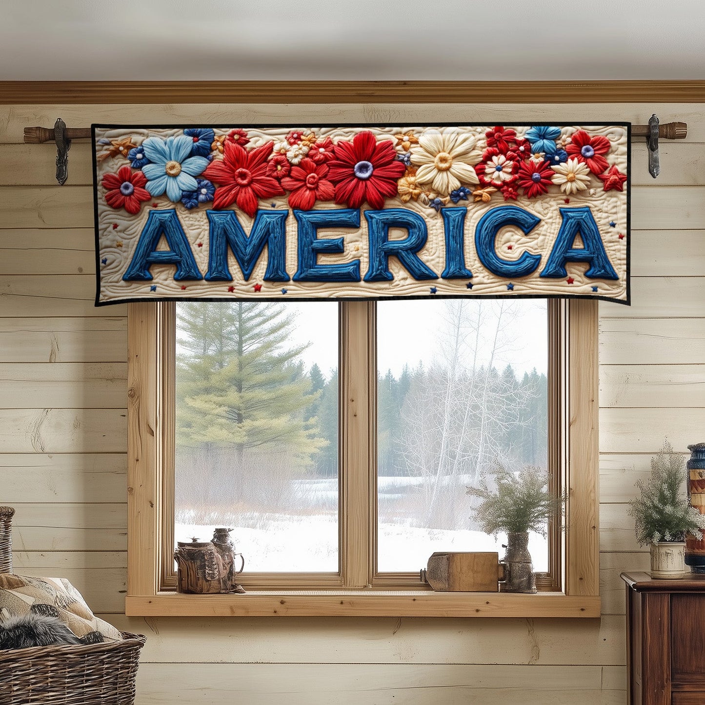 America Blooms Quilted Valance NCU0NT8185