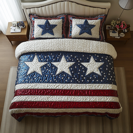 American Bold 3-Piece Quilted Bedding Set NCU0DK8497