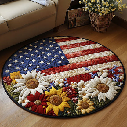 American Floral Quilted Round Mat NCU0NT6609