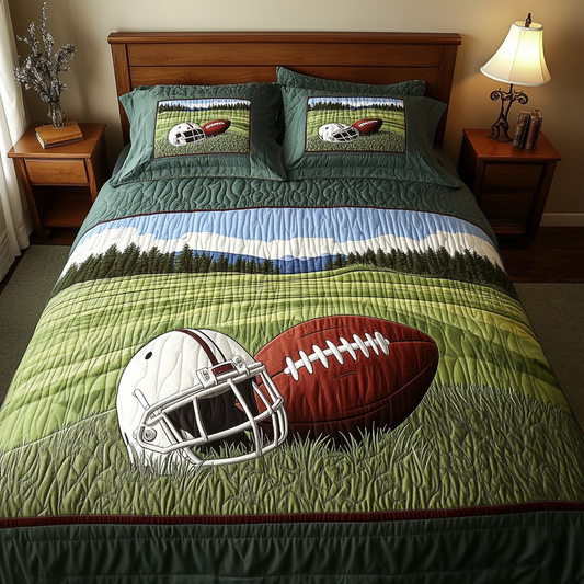 American Football Action 3-Piece Quilted Bedding Set NCU0DK7742