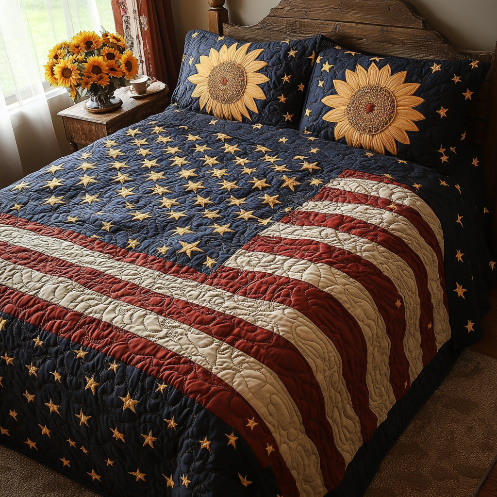 American Garden 3-Piece Quilted Bedding Set NCU0DV6546