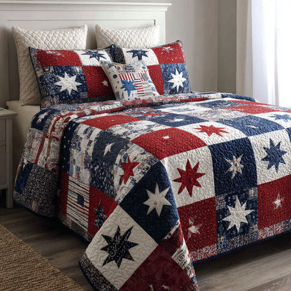 American Glory 3-Piece Quilted Bedding Set NCU0NT11737