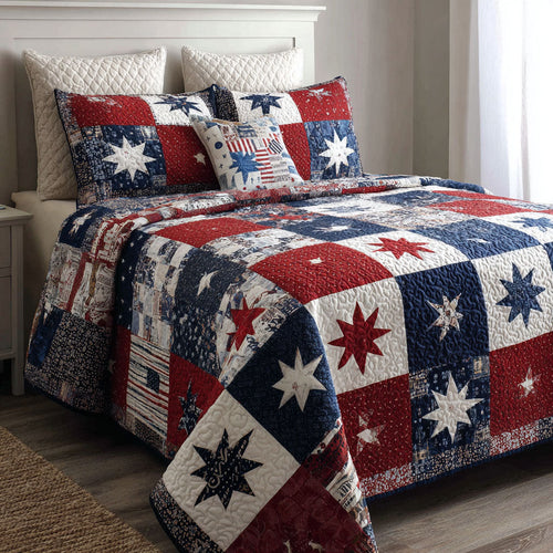 American Glory 3-Piece Quilted Bedding Set NCU0NT11737