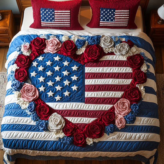 American Grace 3-Piece Quilted Bedding Set NCU0NT7512