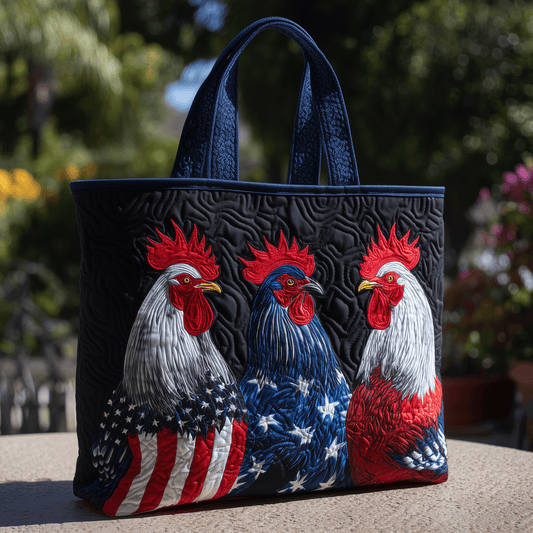American Heritage Rooster Quilted Tote Bag NCU0TH2842